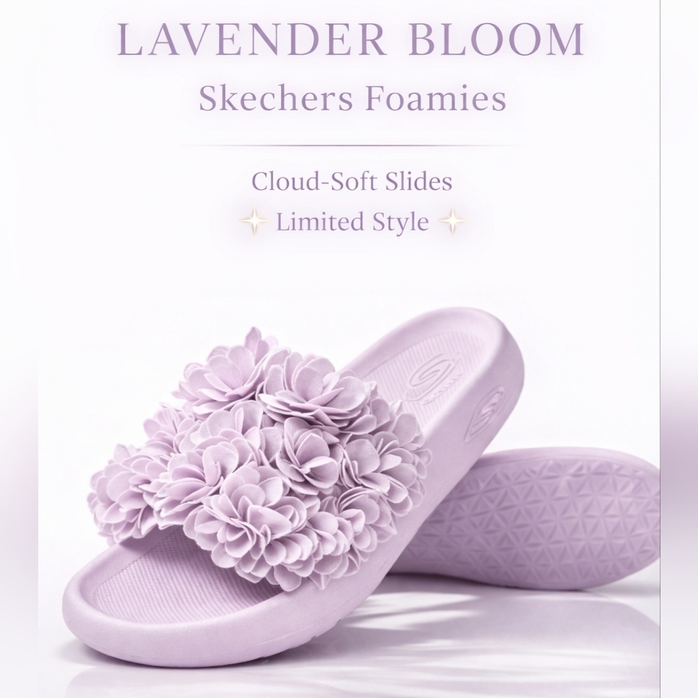 LAVENDER BLOOM Skechers Foamies ✨ Viral Comfort Slides ✨ 💜 Must-Have Color 💜